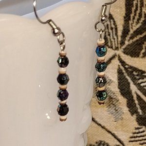 🖐Metallic Glass Bead Wire Earrings